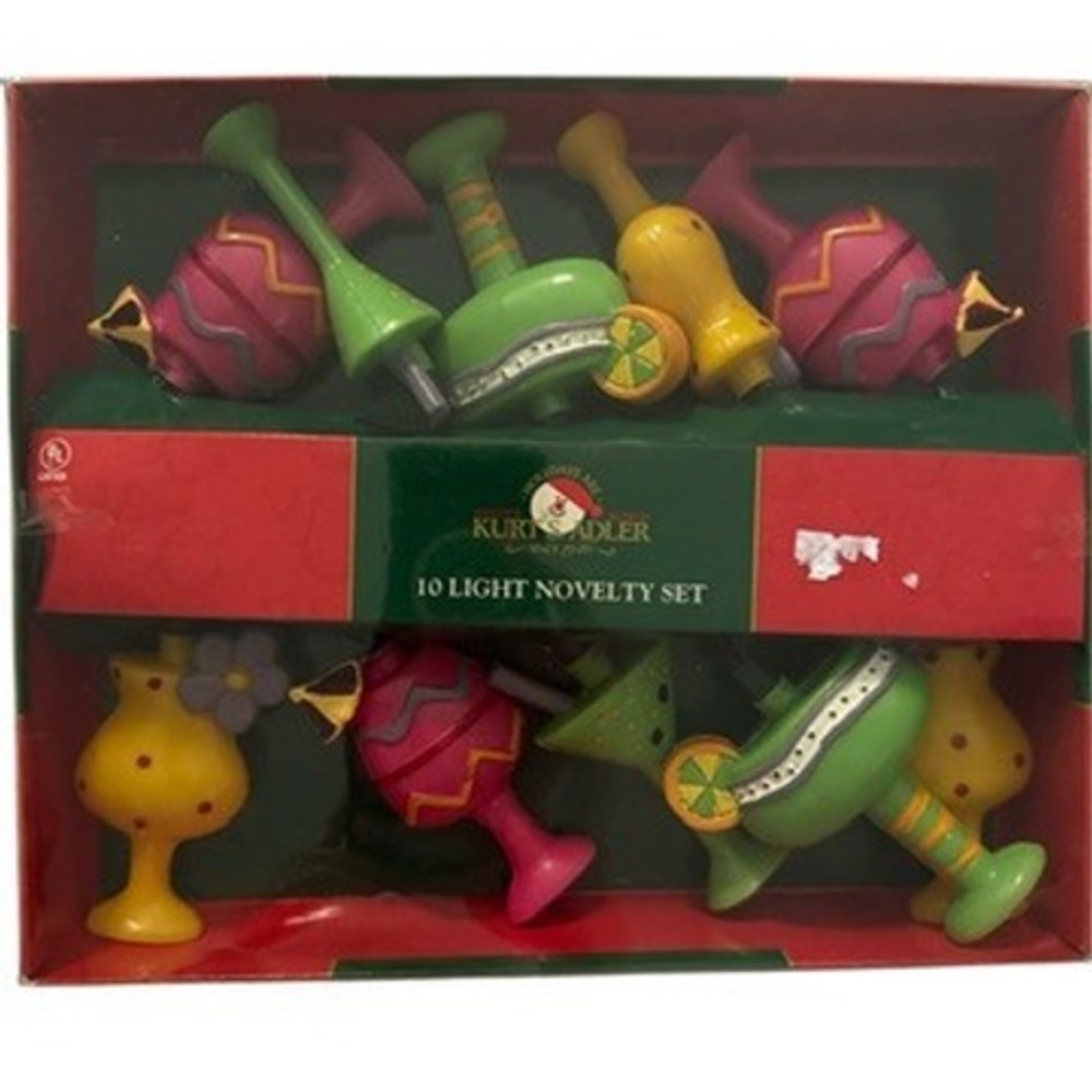 Vntg Kurt Adler Novelty String Light Set  * Summer Cocktail Party Glasses * NOS